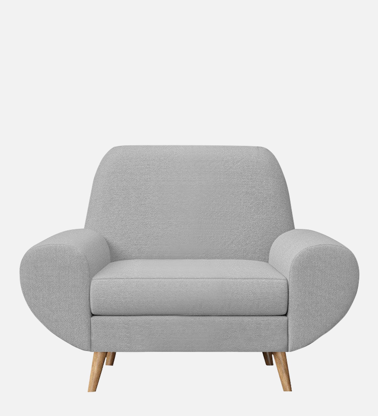 Jessy Fabric 1 Seater Sofa In Lit Grey Colour