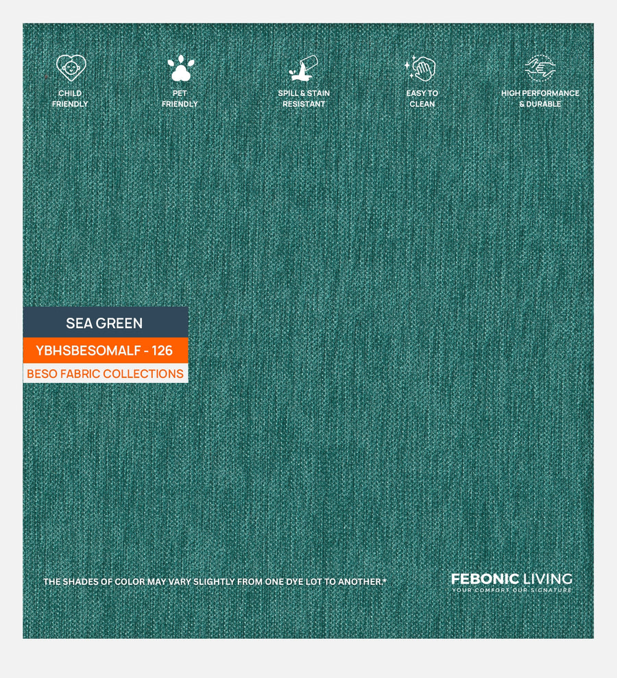 Jessy Fabric 1 Seater Sofa In Sea Green Colour - Febonic Living