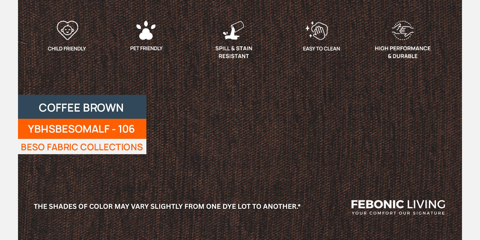 Jessy Fabric 2 Seater Sofa In Coffee Brown Colour