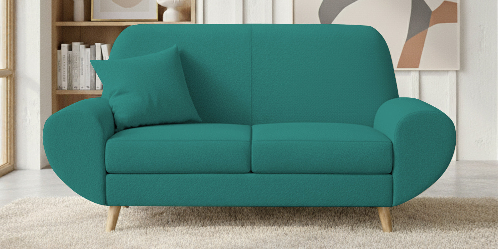 Jessy Fabric 2 Seater Sofa In Sea Green Colour