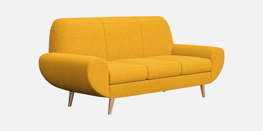 Jessy Fabric 3 Seater Sofa In Bold Yellow Colour - Febonic Living