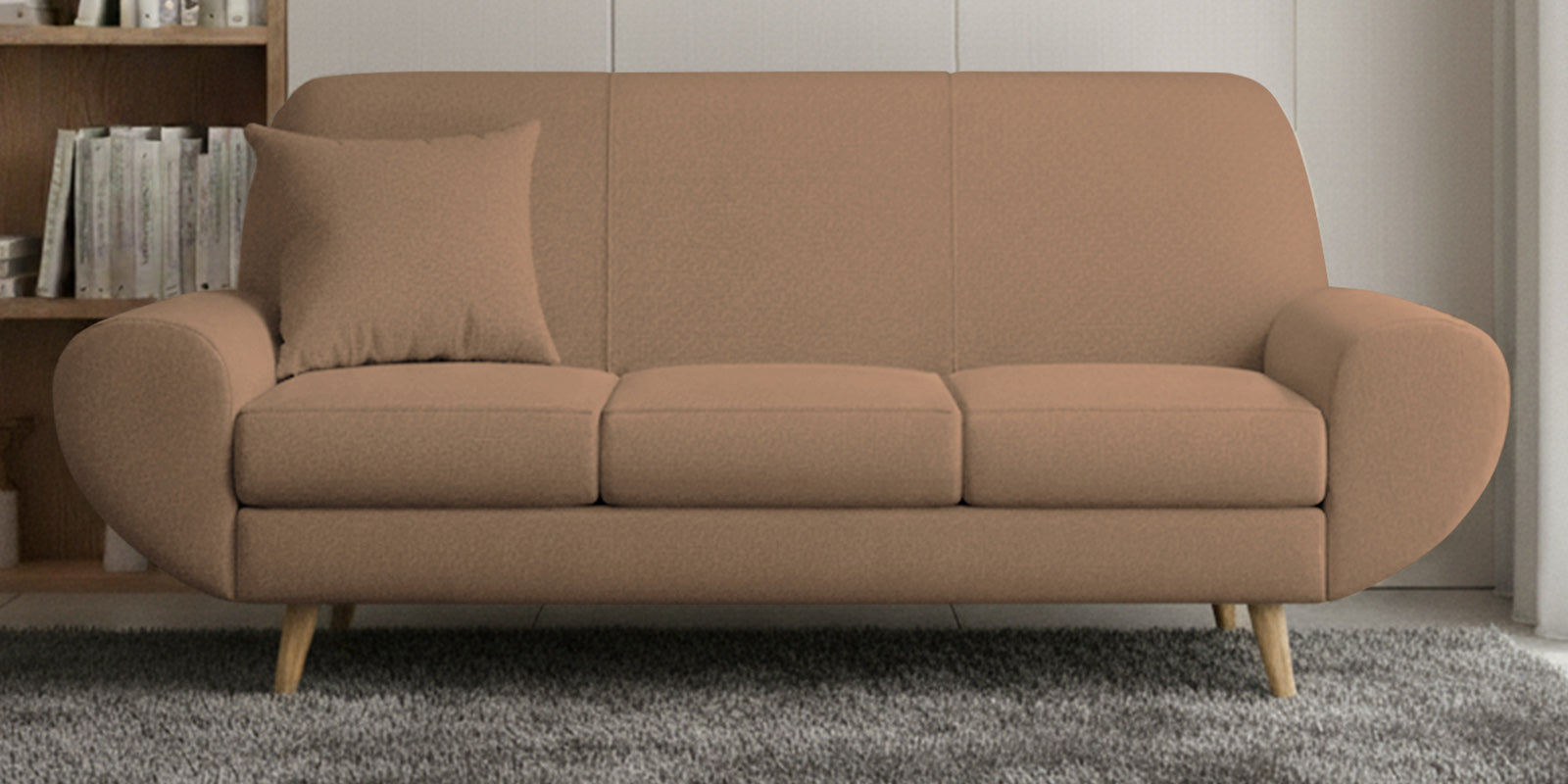 Jessy Fabric 3 Seater Sofa In Cosmic Beige Colour