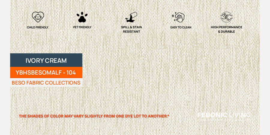 Jessy Fabric 3 Seater Sofa In Ivory Cream Colour - Febonic Living