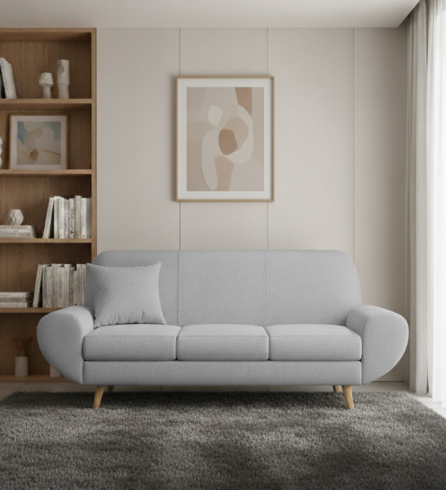 Jessy 3 Seater Fabric Sofa - Lit Grey by Febonic Living