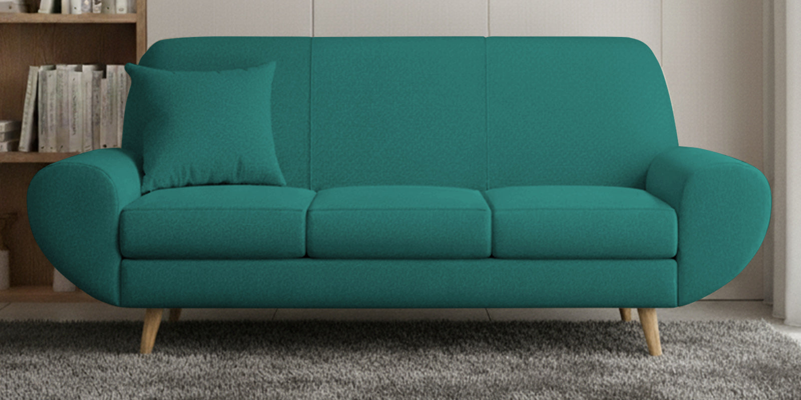 Jessy Fabric 3 Seater Sofa In Sea Green Colour