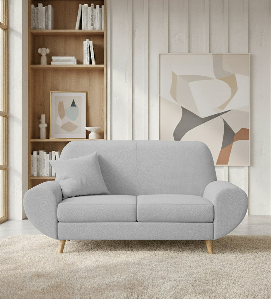 Jessy 2 Seater Fabric Sofa - Lit Grey lifestyle image by Febonic Living