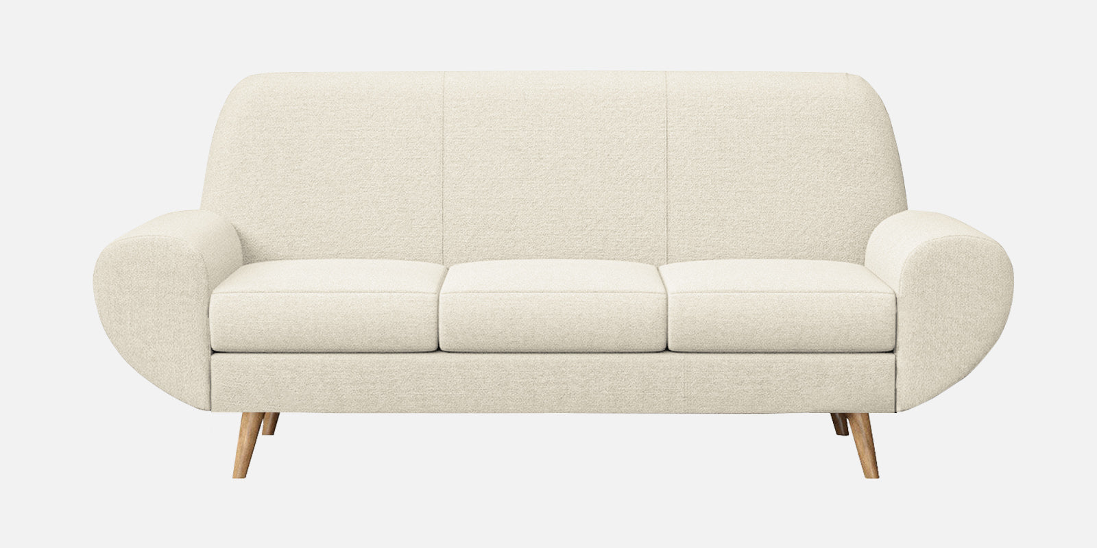 Jessy Fabric 3 Seater Sofa In Ivory Cream Color in white bg - Febonic Living