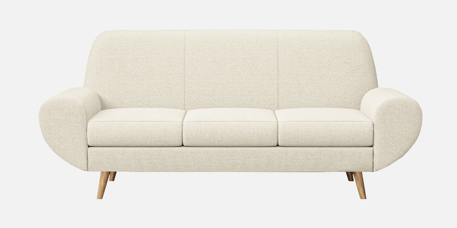 Jessy Fabric 3 Seater Sofa In Ivory Cream Color in white bg - Febonic Living