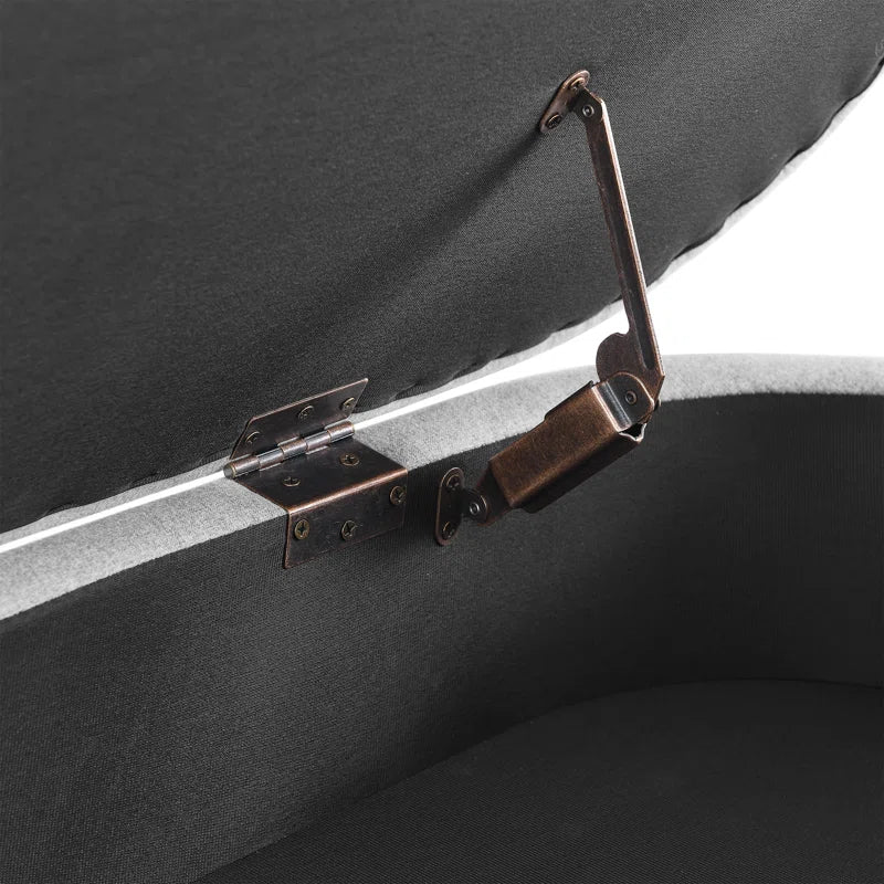 Azzay Velvet Bench In Grey Colour With Storage - Febonic Living