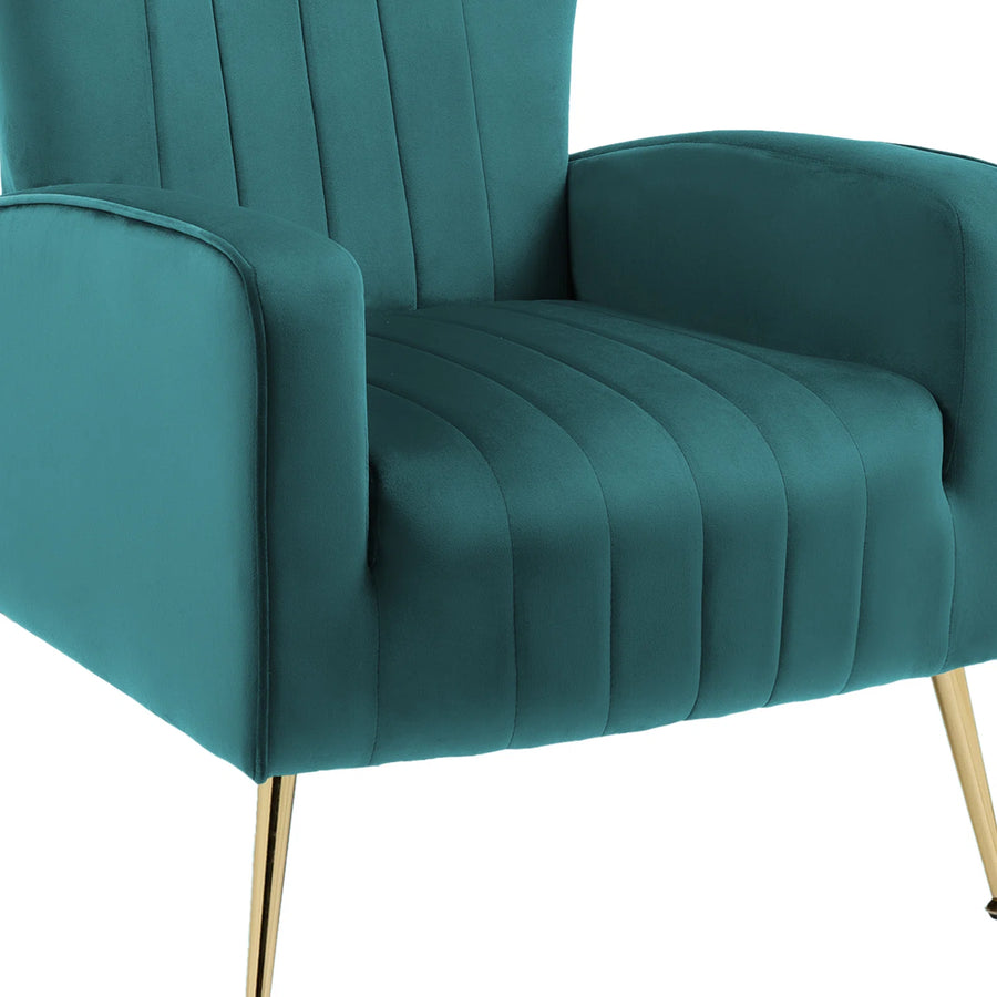 Cadal Velvet Wing Chair In Arabian Green Colour - Febonic Living