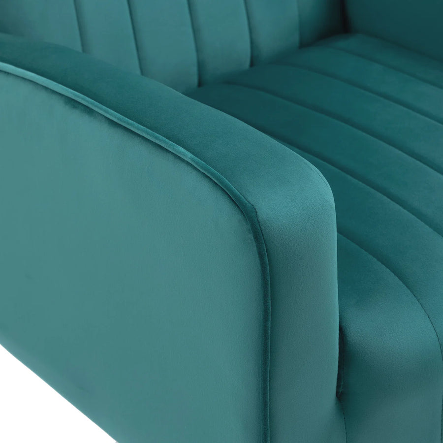 Cadal Velvet Wing Chair In Arabian Green Colour - Febonic Living