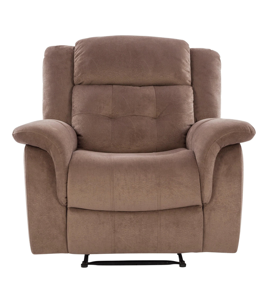 Joy 1 Seater Motorized Velvet Fabric Recliner - Mocha Mouse - Clear View by Febonic Living
