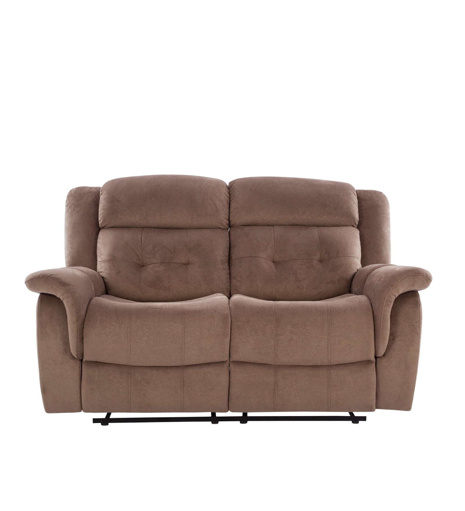 Joy 2 Seater Motorized Velvet Fabric Recliner - Mocha Mouse - Clear View by Febonic Living