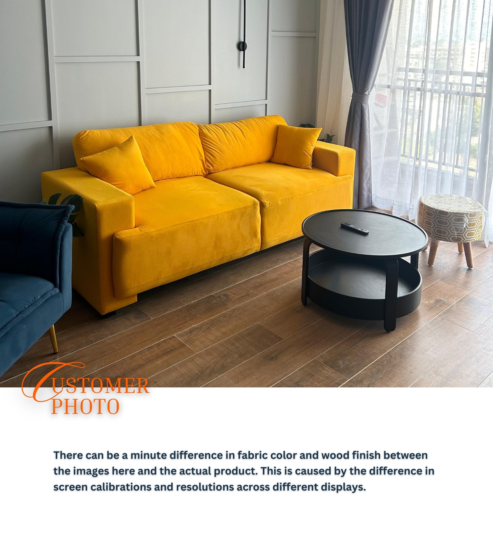 Kosta Velvet 3 Seater Sofa in Turmeric Yellow Colour