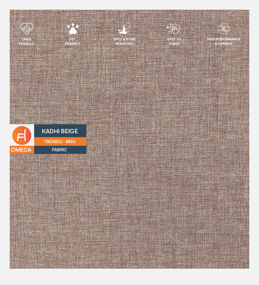 Ribby Fabric 1 Seater Sofa In Kadhi Beige Colour - Febonic Living