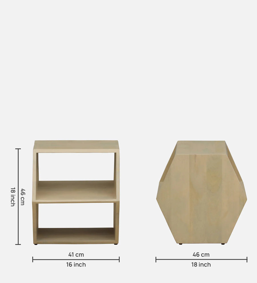 Boise Solid Wood End Table In Gold Wash Finish - Febonic Living