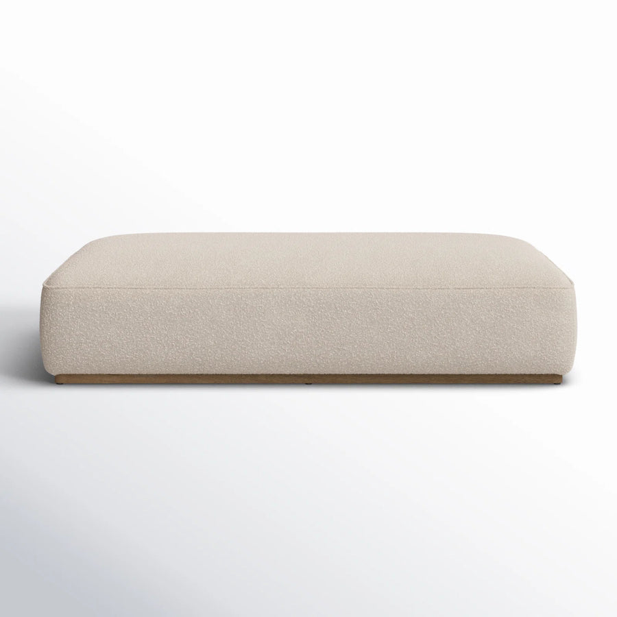 Maxime Boucle Fabric Bench In Bright White Colour - Febonic Living