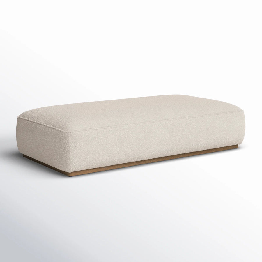 Maxime Boucle Fabric Bench In Bright White Colour - Febonic Living