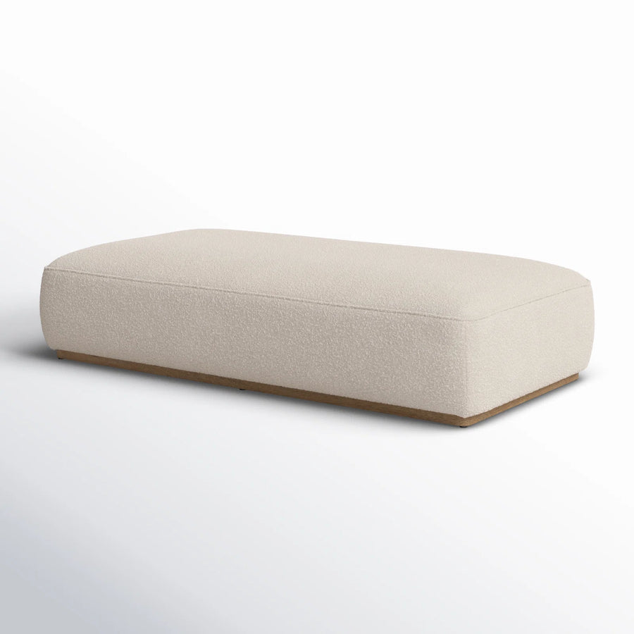 Maxime Boucle Fabric Bench In Bright White Colour - Febonic Living