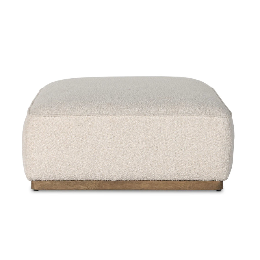 Maxime Boucle Fabric Bench In Bright White Colour - Febonic Living