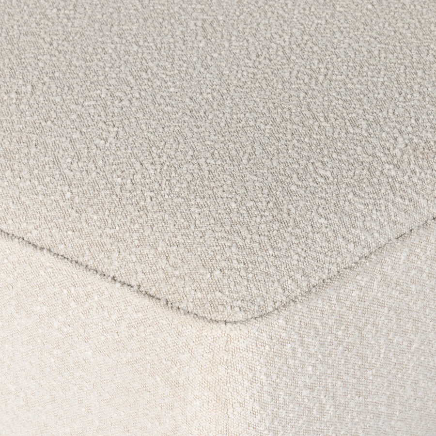 Maxime Boucle Fabric Bench In Bright White Colour - Febonic Living