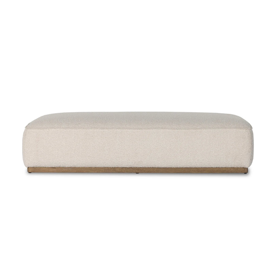 Maxime Boucle Fabric Bench In Bright White Colour - Febonic Living