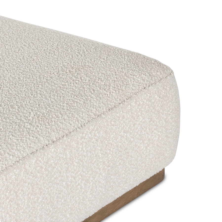 Maxime Boucle Fabric Bench In Bright White Colour - Febonic Living