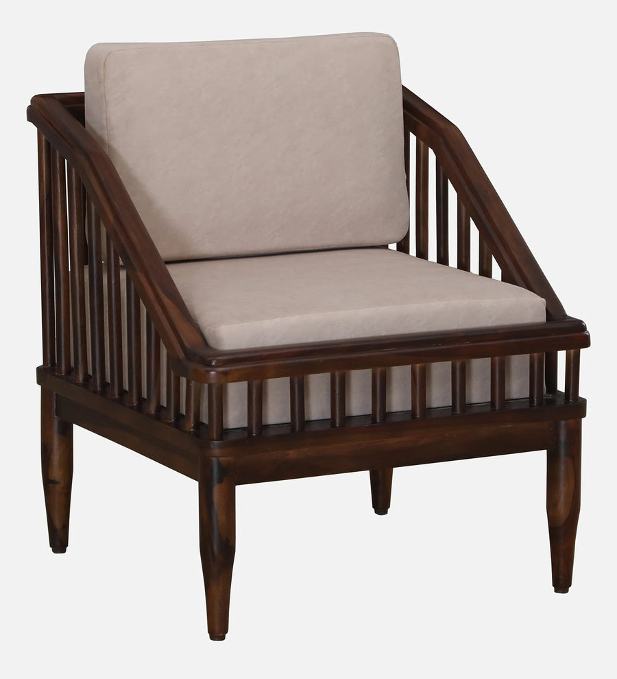 Kotla Sheesham Wood 1 Seater Sofa In Provincial Teak Finish - Febonic Living