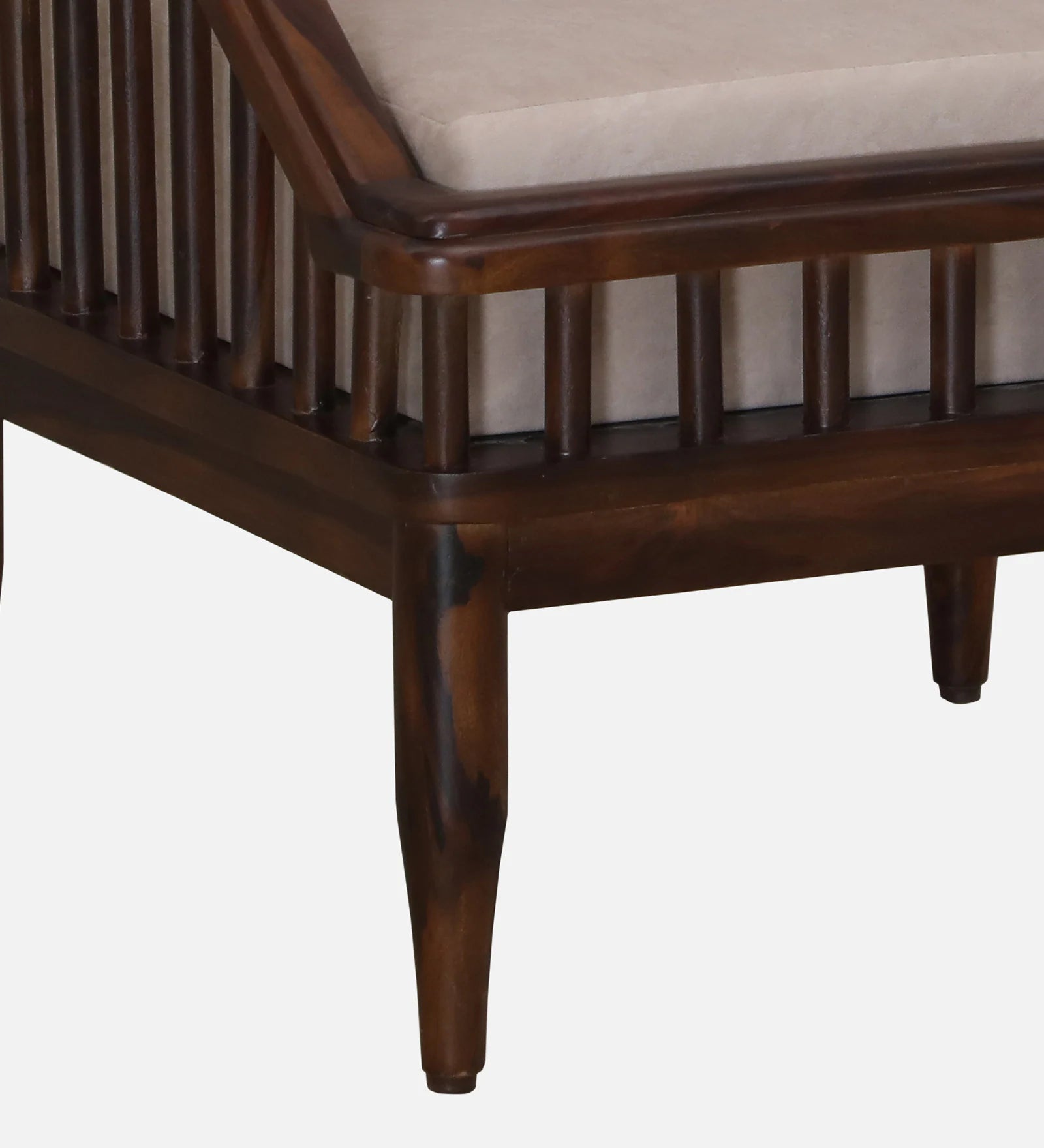 Kotla Sheesham Wood 1 Seater Sofa In Provincial Teak Finish - Febonic Living