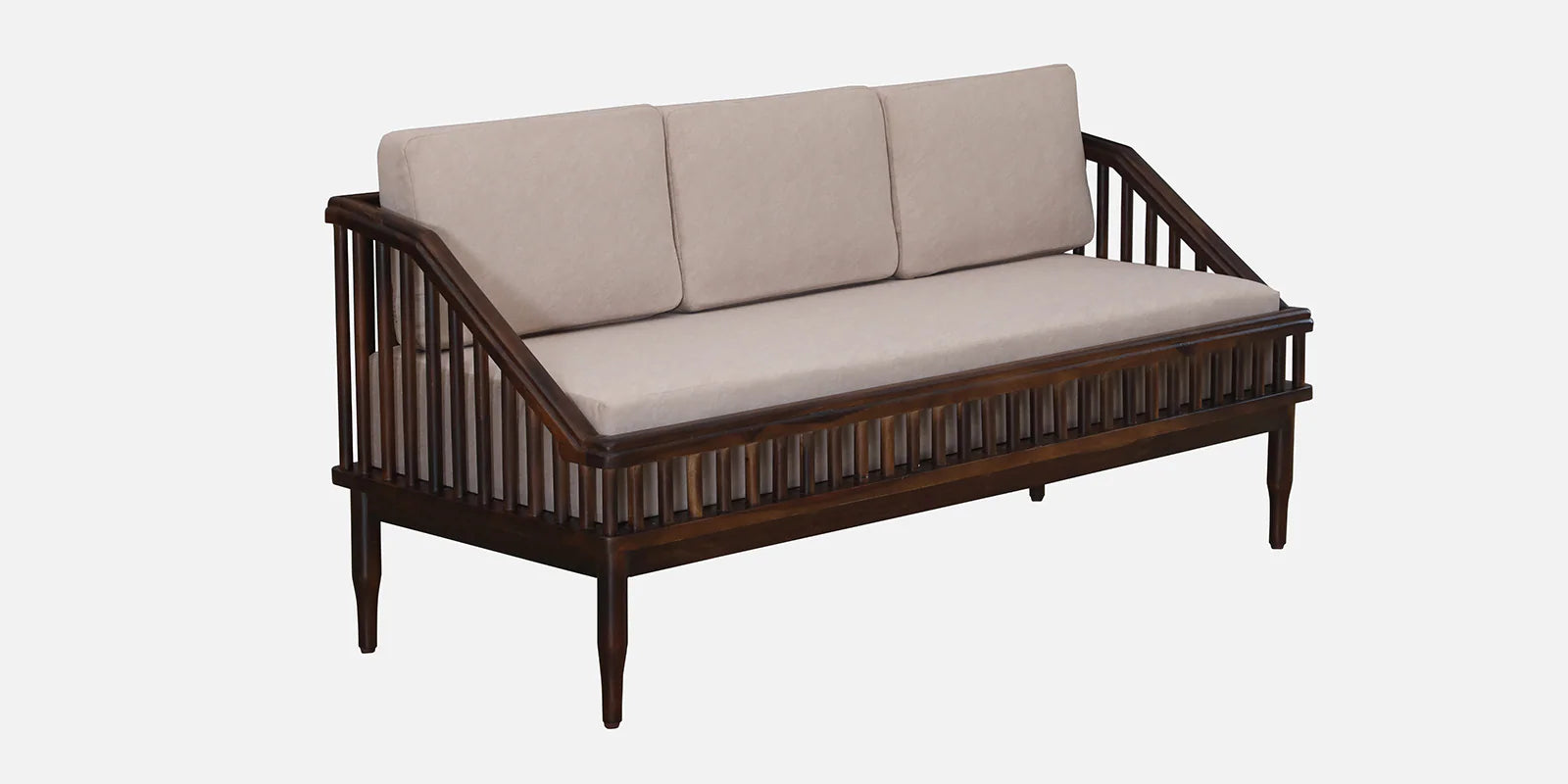 Kotla Sheesham Wood 3 Seater Sofa In Provincial Teak Finish - Febonic Living