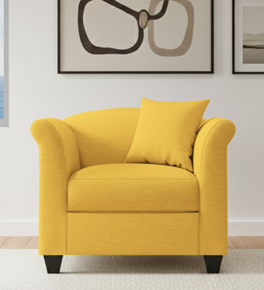 Kimber  1 Seater Fabric Sofa - Bold Yellow by Febonic Living