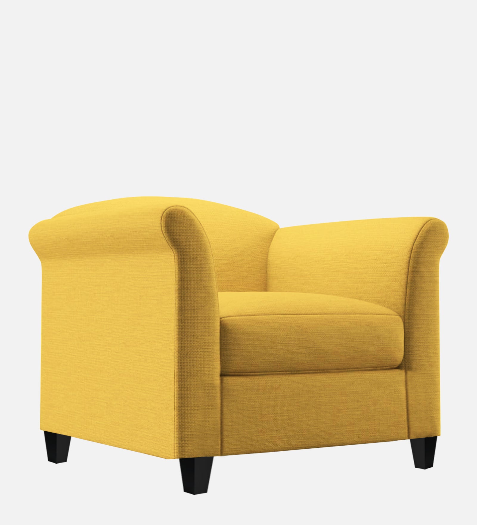 Kimber Fabric 1 Seater Sofa In Bold Yellow Colour