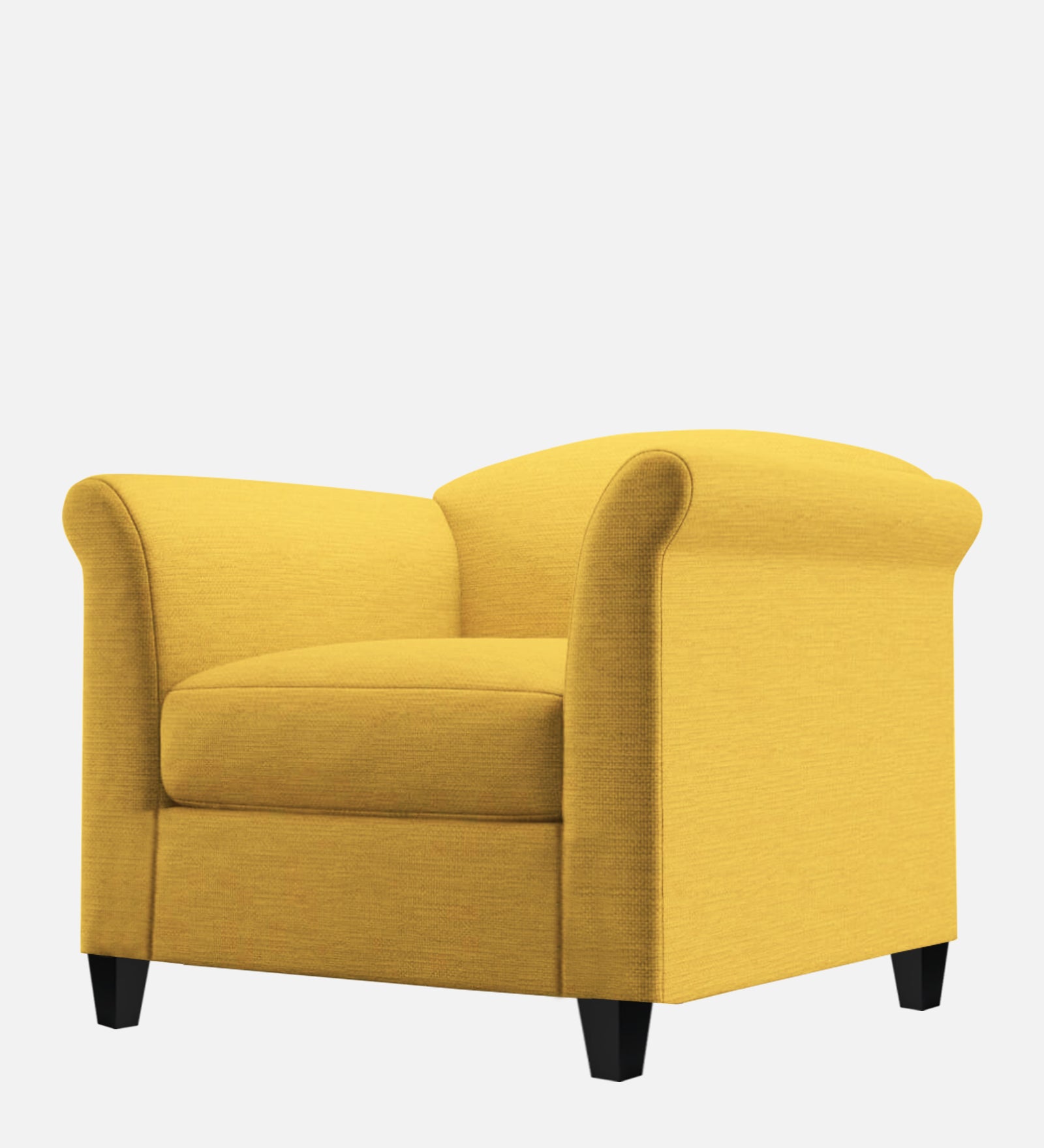 Kimber Fabric 1 Seater Sofa In Bold Yellow Colour