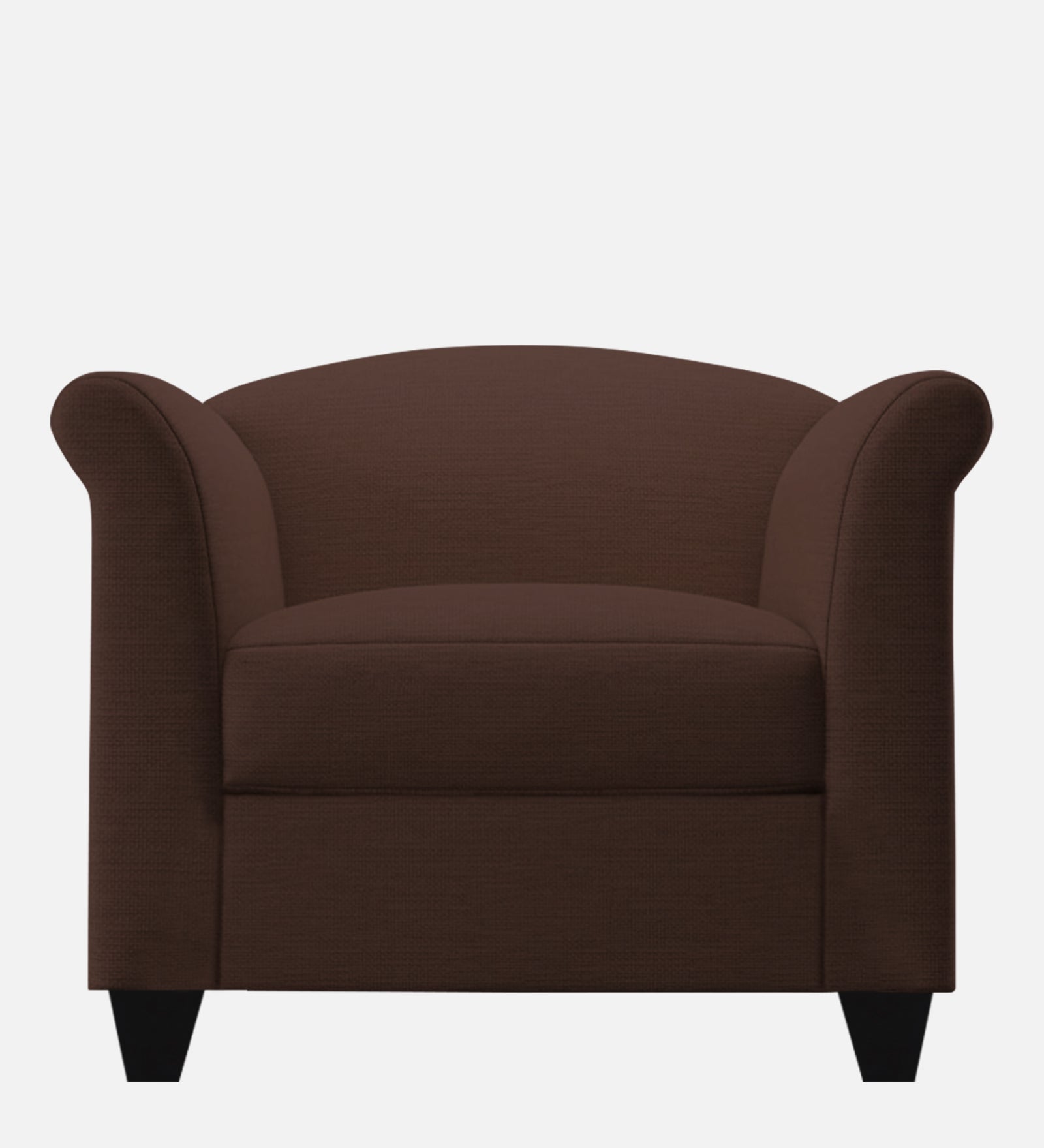 Kimber Fabric 1 Seater Sofa In Coffee Brown Colour