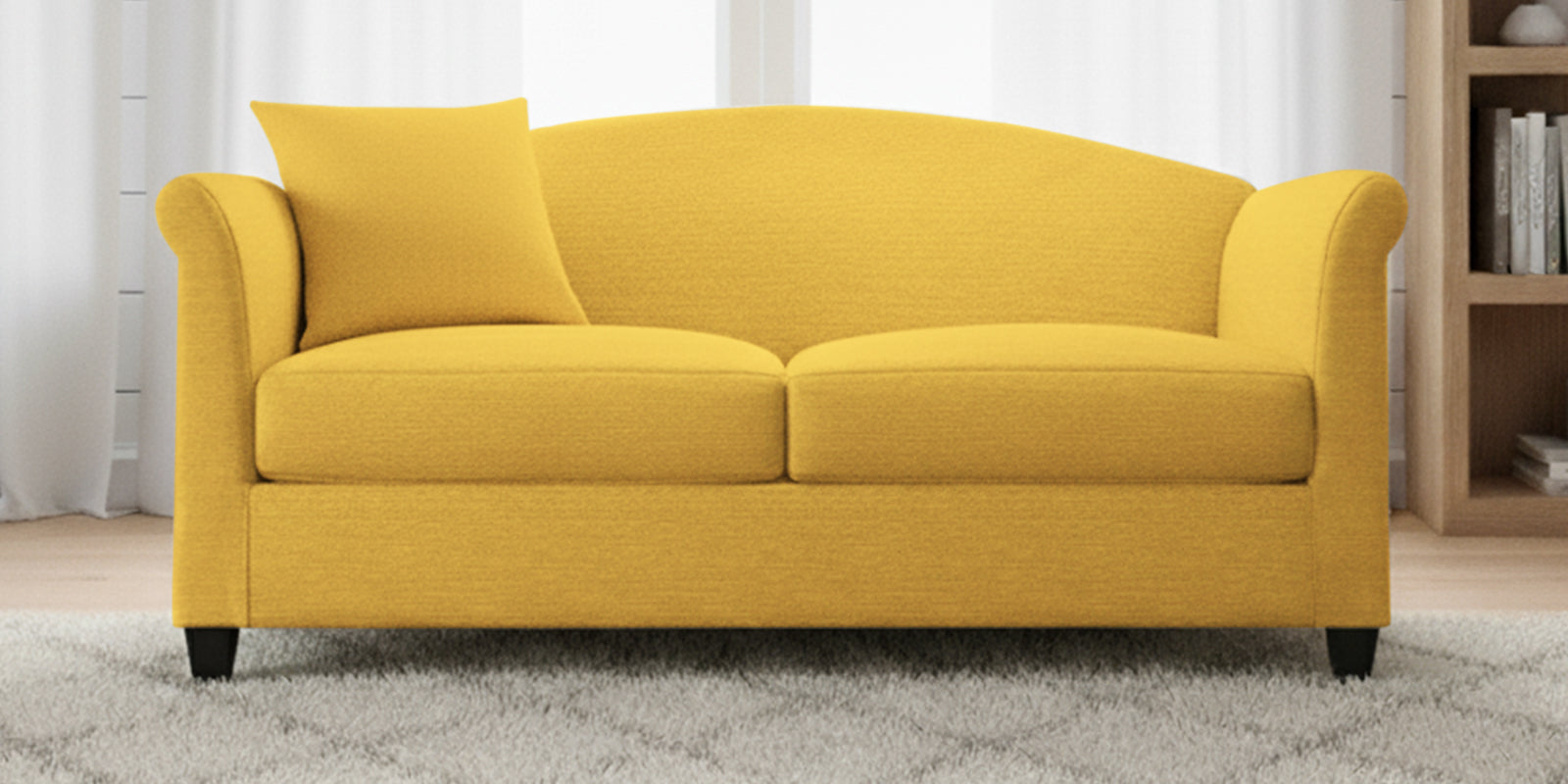 Kimber Fabric 2 Seater Sofa In Bold Yellow Colour