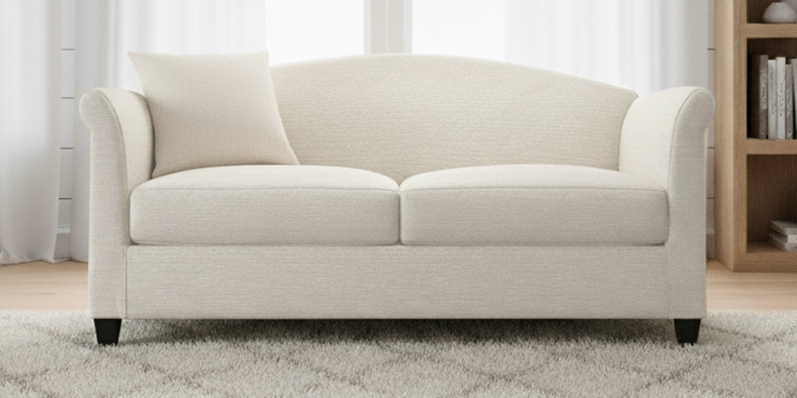 Kimber Fabric 2 Seater Sofa In Ivory Cream Colour