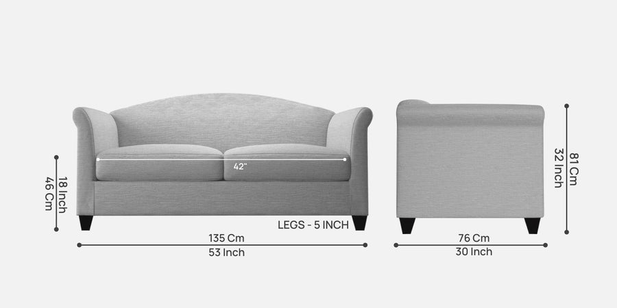 Kimber Fabric 2 Seater Sofa In Lit Grey Colour - Febonic Living