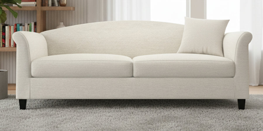 Kimber Fabric 3 Seater Sofa In Ivory Cream Colour - Febonic Living