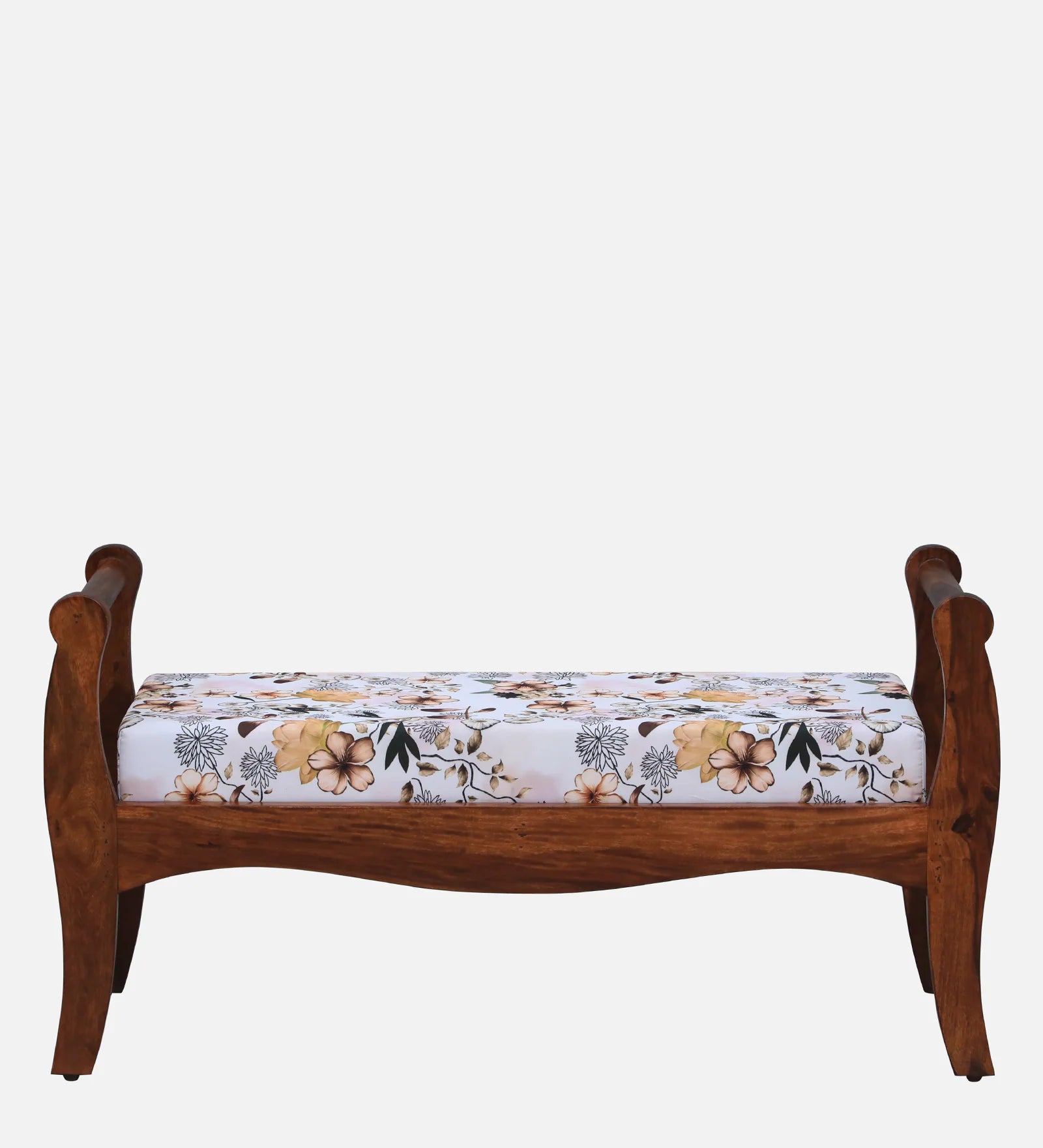 Zelda Sheesham Wood Recamier in Honey Oak Finish - Febonic Living