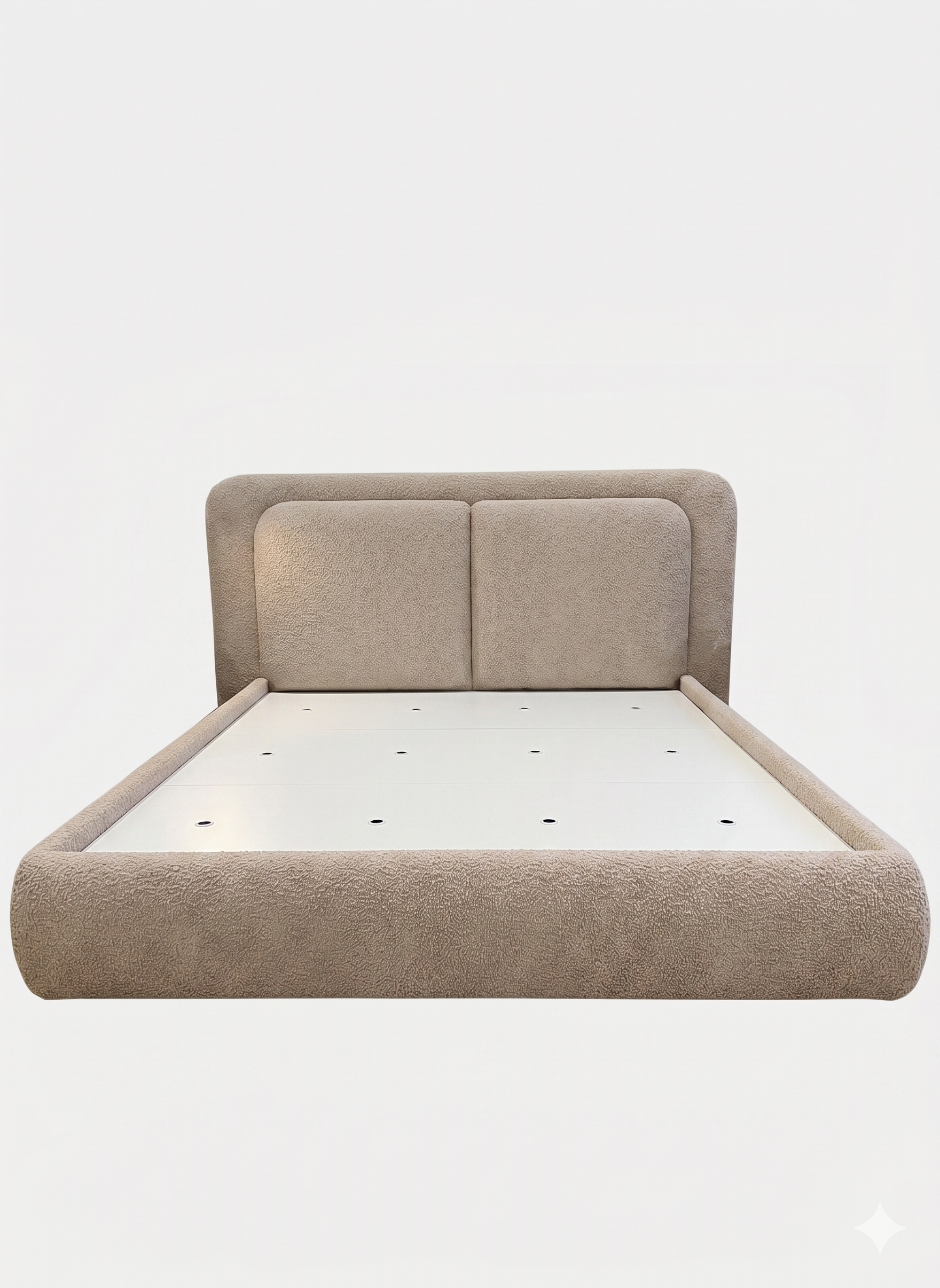 Kosa Boucle Upholstered King Size Bed - Mushroom Beige