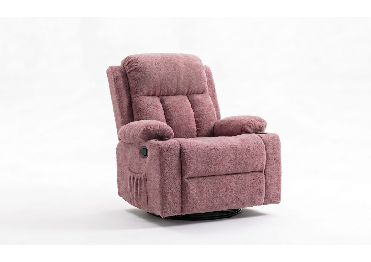 Kosly 1 Seater Rotating Manual Recliner - Rose Pink