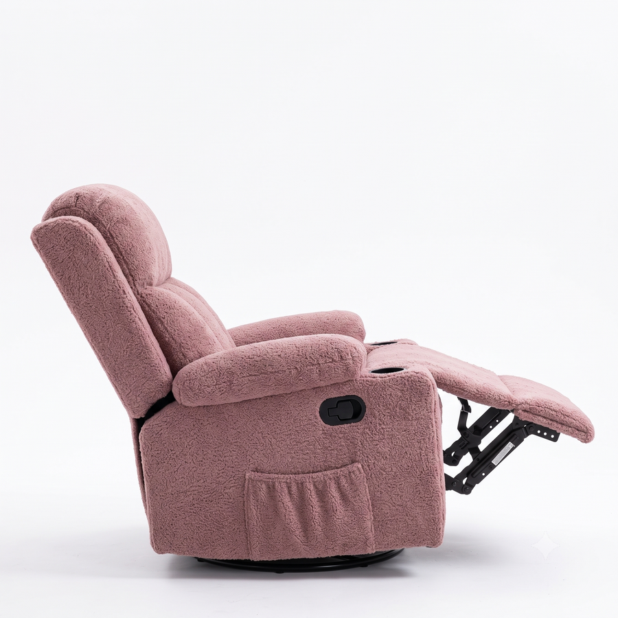 Kosly 1 Seater Rotating Manual Recliner - Rose Pink