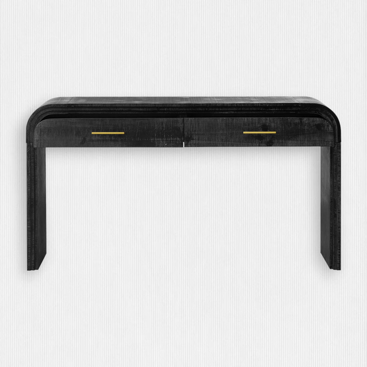 Kynlee Solid Wood Console Table In Antique Black Wood Finish - Febonic Living