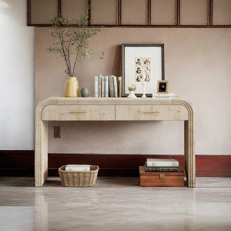 Kynlee Solid Wood Console Table In Natural Wood Finish - Febonic Living