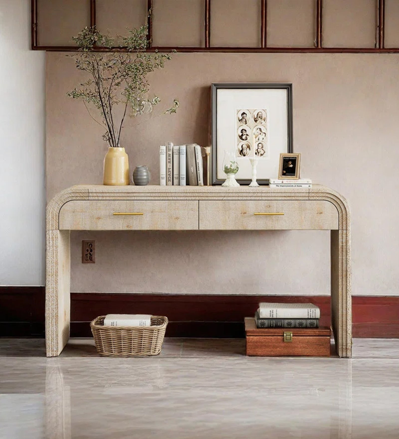 Kynlee Solid Wood Console Table In Natural Wood Finish - Febonic Living