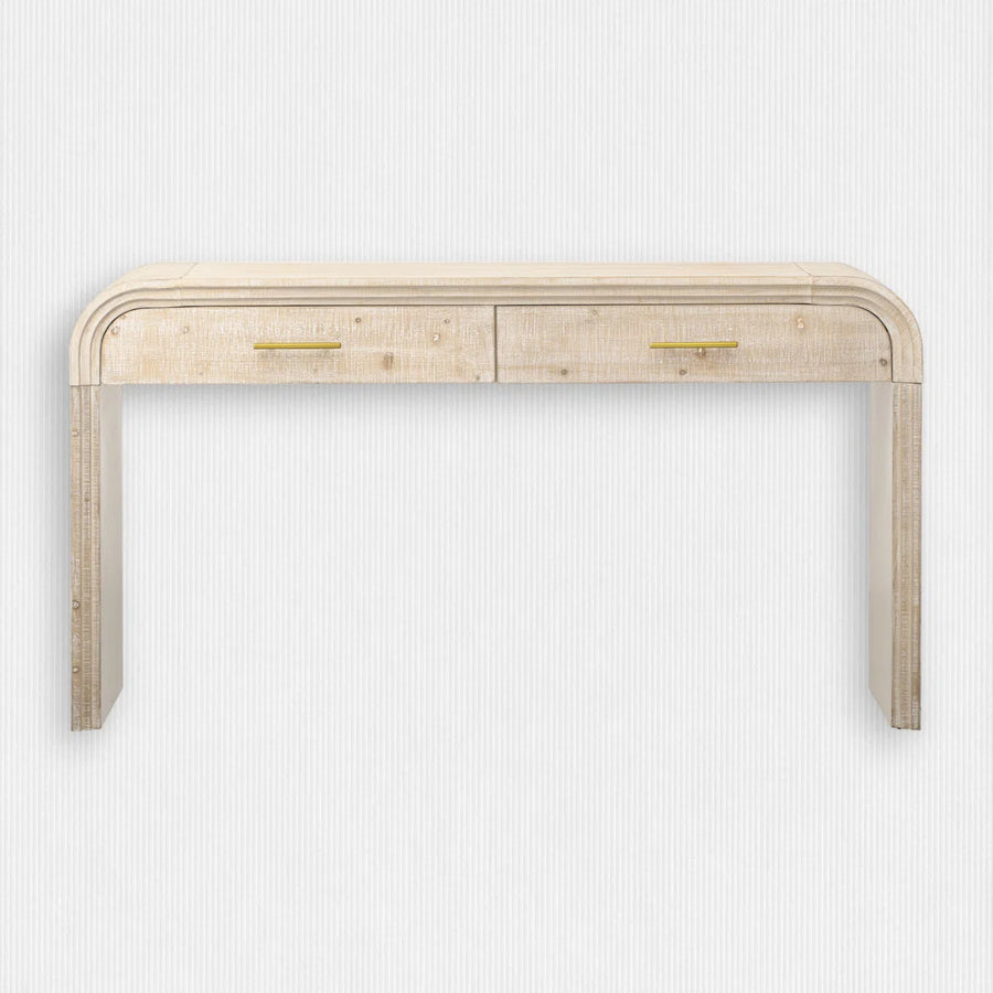 Kynlee Solid Wood Console Table In Natural Wood Finish - Febonic Living