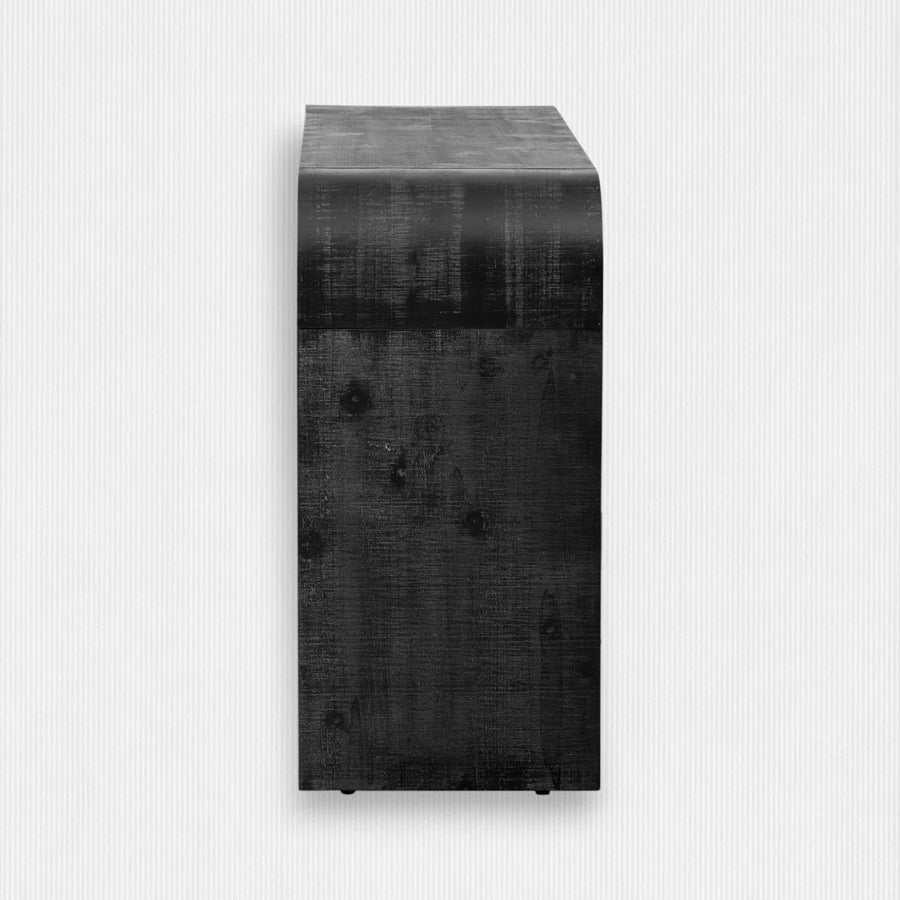 Kynlee Solid Wood Console Table In Antique Black Wood Finish - Febonic Living