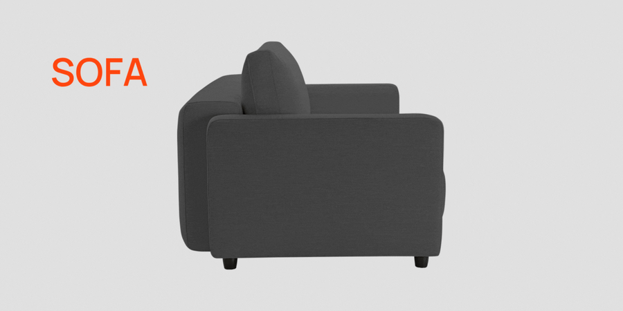 Leora Fabric 3 Seater Convertible Sofa Cum Bed In Cool Blue Colour - Febonic Living