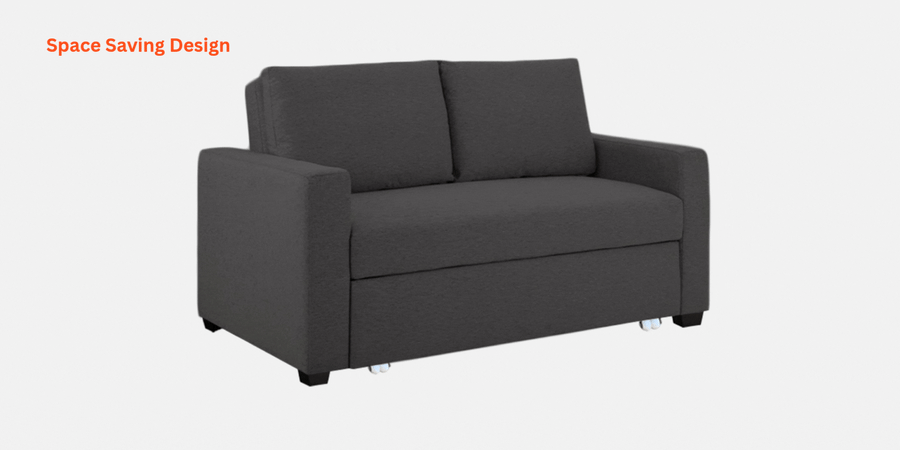 Lobby Fabric 2 Seater Pull Out Sofa Cum Bed In Ivory Cream Colour - Febonic Living