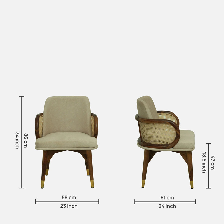 Lara Sheesham Wood Chairs In Provincial Teak Finish (Set Of 2)